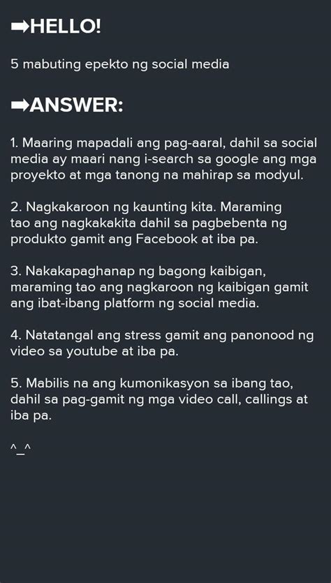 5 masamang epekto ng social media brainly|5 mabuting epekto ng social media brainly .